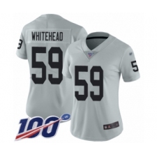 Women's Oakland Raiders #59 Tahir Whitehead Limited Silver Inverted Legend 100th Season Football Jersey