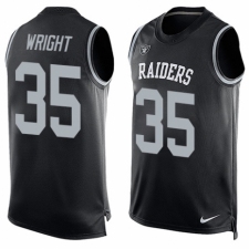 Men's Nike Oakland Raiders #35 Shareece Wright Limited Black Player Name & Number Tank Top NFL Jersey