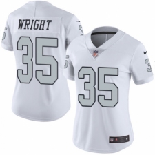 Women's Nike Oakland Raiders #35 Shareece Wright Limited White Rush Vapor Untouchable NFL Jersey