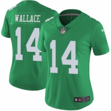 Women's Nike Philadelphia Eagles #14 Mike Wallace Limited Green Rush Vapor Untouchable NFL Jersey