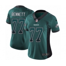 Women's Nike Philadelphia Eagles #77 Michael Bennett Limited Green Rush Drift Fashion NFL Jersey