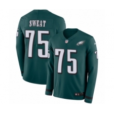 Men's Nike Philadelphia Eagles #75 Josh Sweat Limited Green Therma Long Sleeve NFL Jersey