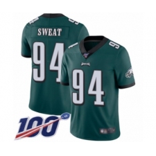 Men's Philadelphia Eagles #94 Josh Sweat Midnight Green Team Color Vapor Untouchable Limited Player 100th Season Football Jersey