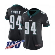 Women's Philadelphia Eagles #94 Josh Sweat Black Alternate Vapor Untouchable Limited Player 100th Season Football Jersey