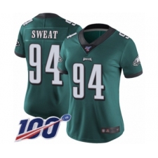 Women's Philadelphia Eagles #94 Josh Sweat Midnight Green Team Color Vapor Untouchable Limited Player 100th Season Football Jersey