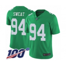 Youth Philadelphia Eagles #94 Josh Sweat Limited Green Rush Vapor Untouchable 100th Season Football Jersey