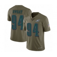 Youth Philadelphia Eagles #94 Josh Sweat Limited Olive 2017 Salute to Service Football Jersey
