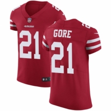Men's Nike San Francisco 49ers #21 Frank Gore Red Team Color Vapor Untouchable Elite Player NFL Jersey