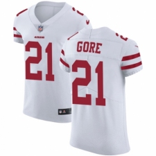 Men's Nike San Francisco 49ers #21 Frank Gore White Vapor Untouchable Elite Player NFL Jersey
