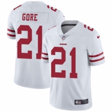 Men's Nike San Francisco 49ers #21 Frank Gore White Vapor Untouchable Limited Player NFL Jersey