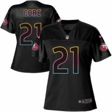 Women's Nike San Francisco 49ers #21 Frank Gore Game Black Fashion NFL Jersey