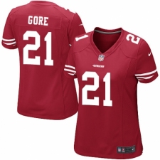 Women's Nike San Francisco 49ers #21 Frank Gore Game Red Team Color NFL Jersey