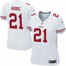 Women's Nike San Francisco 49ers #21 Frank Gore Game White NFL Jersey
