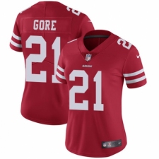 Women's Nike San Francisco 49ers #21 Frank Gore Red Team Color Vapor Untouchable Elite Player NFL Jersey