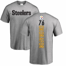 Nike Pittsburgh Steelers #76 Chukwuma Okorafor Ash Backer T-Shirt