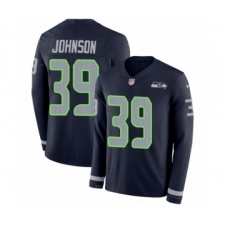 Men's Nike Seattle Seahawks #39 Dontae Johnson Limited Navy Blue Therma Long Sleeve NFL Jersey