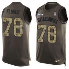 Men's Nike Seattle Seahawks #78 D.J. Fluker Limited Green Salute to Service Tank Top NFL Jersey