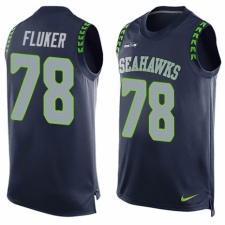 Men's Nike Seattle Seahawks #78 D.J. Fluker Limited Steel Blue Player Name & Number Tank Top NFL Jersey