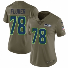 Women's Nike Seattle Seahawks #78 D.J. Fluker Limited Olive 2017 Salute to Service NFL Jersey