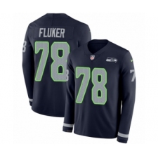 Youth Nike Seattle Seahawks #78 D.J. Fluker Limited Navy Blue Therma Long Sleeve NFL Jersey