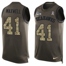 Men's Nike Seattle Seahawks #41 Byron Maxwell Limited Green Salute to Service Tank Top NFL Jersey