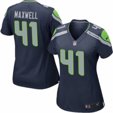 Women's Nike Seattle Seahawks #41 Byron Maxwell Game Navy Blue Team Color NFL Jersey