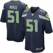 Men's Nike Seattle Seahawks #51 Barkevious Mingo Game Navy Blue Team Color NFL Jersey