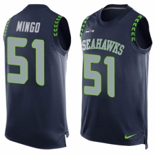 Men's Nike Seattle Seahawks #51 Barkevious Mingo Limited Steel Blue Player Name & Number Tank Top NFL Jersey