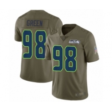 Men's Seattle Seahawks #98 Rasheem Green Limited Olive 2017 Salute to Service Football Jersey