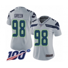 Women's Seattle Seahawks #98 Rasheem Green Grey Alternate Vapor Untouchable Limited Player 100th Season Football Jersey