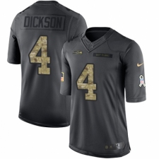 Men's Nike Seattle Seahawks #4 Michael Dickson Limited Black 2016 Salute to Service NFL Jersey