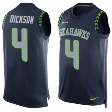 Men's Nike Seattle Seahawks #4 Michael Dickson Limited Steel Blue Player Name & Number Tank Top NFL Jersey