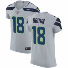 Men's Nike Seattle Seahawks #18 Jaron Brown Grey Alternate Vapor Untouchable Elite Player NFL Jersey