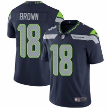 Men's Nike Seattle Seahawks #18 Jaron Brown Navy Blue Team Color Vapor Untouchable Limited Player NFL Jersey