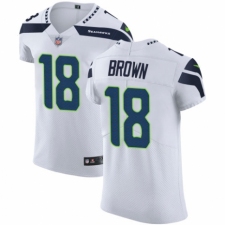 Men's Nike Seattle Seahawks #18 Jaron Brown White Vapor Untouchable Elite Player NFL Jersey