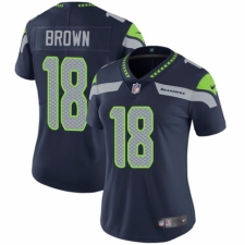 Women's Nike Seattle Seahawks #18 Jaron Brown Navy Blue Team Color Vapor Untouchable Limited Player NFL Jersey