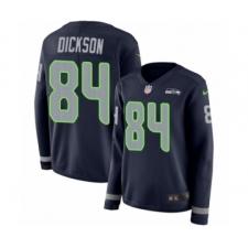 Women's Nike Seattle Seahawks #84 Ed Dickson Limited Navy Blue Therma Long Sleeve NFL Jersey