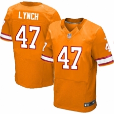 Men's Nike Tampa Bay Buccaneers #47 John Lynch Elite Orange Glaze Alternate NFL Jersey