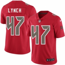 Men's Nike Tampa Bay Buccaneers #47 John Lynch Elite Red Rush Vapor Untouchable NFL Jersey