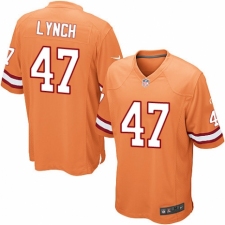 Men's Nike Tampa Bay Buccaneers #47 John Lynch Game Orange Glaze Alternate NFL Jersey