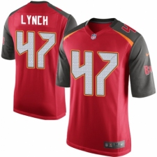Men's Nike Tampa Bay Buccaneers #47 John Lynch Game Red Team Color NFL Jersey