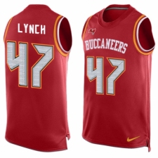 Men's Nike Tampa Bay Buccaneers #47 John Lynch Limited Red Player Name & Number Tank Top NFL Jersey
