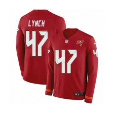 Men's Nike Tampa Bay Buccaneers #47 John Lynch Limited Red Therma Long Sleeve NFL Jersey