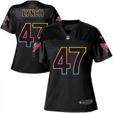 Women's Nike Tampa Bay Buccaneers #47 John Lynch Game Black Fashion NFL Jersey