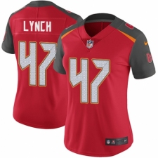 Women's Nike Tampa Bay Buccaneers #47 John Lynch Red Team Color Vapor Untouchable Limited Player NFL Jersey
