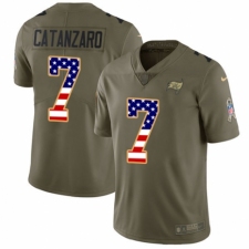 Men's Nike Tampa Bay Buccaneers #7 Chandler Catanzaro Limited Olive/USA Flag 2017 Salute to Service NFL Jersey