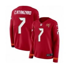 Women's Nike Tampa Bay Buccaneers #7 Chandler Catanzaro Limited Red Therma Long Sleeve NFL Jersey
