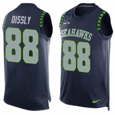 Men's Nike Seattle Seahawks #88 Will Dissly Limited Steel Blue Player Name & Number Tank Top NFL Jersey