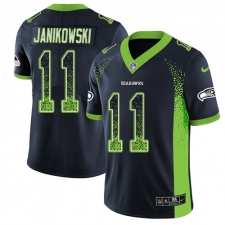 Men's Nike Seattle Seahawks #11 Sebastian Janikowski Limited Navy Blue Rush Drift Fashion NFL Jersey