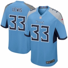 Men's Nike Tennessee Titans #33 Dion Lewis Game Light Blue Alternate NFL Jersey
